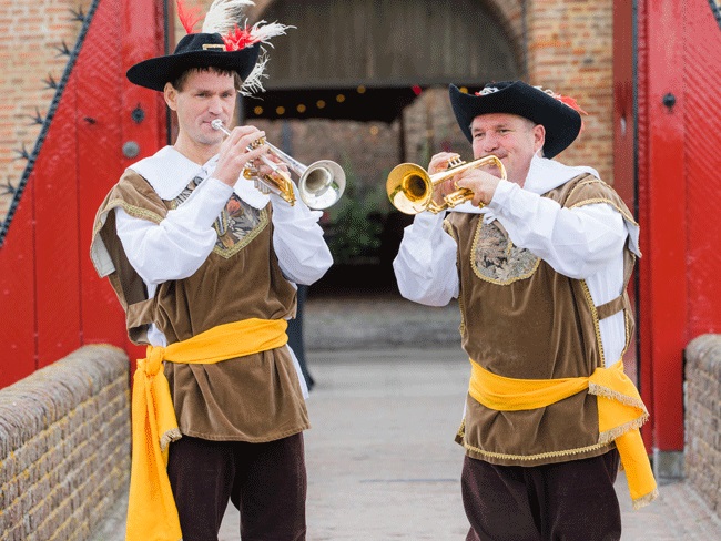 Het Nederlands herauten trompet duo